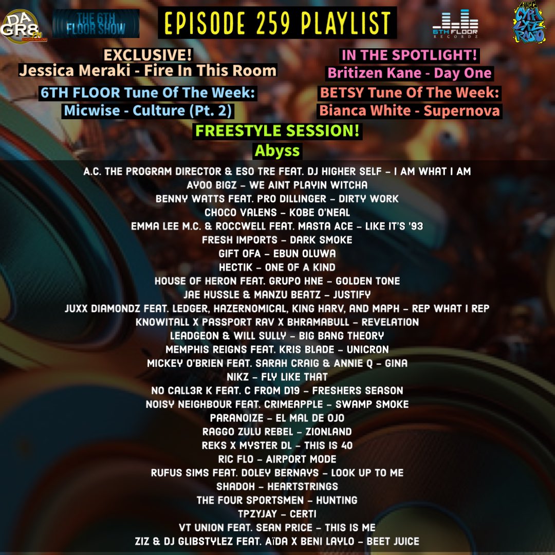 The 6th Floor Show (@the6thfloorshow) on Twitter photo Episode 259 #ComingSoon 01/10/24 #The6thFloorShow
<a href="/Jessicameraki/">J. Meraki π</a> <a href="/BritizenKane/">Britizen Kane</a> <a href="/AbyssTheMC/">Abyss</a> <a href="/ProDillinger/">#DIRTWAVE οΈ1οΈβ£9οΈβ£ποΈβοΈ</a> <a href="/BiancaWOfficial/">Bianca White</a> <a href="/chocovalens/">choco valens</a> <a href="/emiliaisemma/">α΄α΄α΄α΄ Κα΄α΄ α΄.α΄. πΊπ¬π½π</a> <a href="/mastaace/">Masta Ace</a> <a href="/MotmanOfficial/">Motman</a> <a href="/officialGiftOFA/">βπΎπππ₯ ππ½ πΈππ£πππβ (ππ½πΈ) ππ¦
</a> <a href="/DJ_HERON/">DJ HERON</a> <a href="/Grupo_HNE/">Grupo HNE</a> <a href="/MANZUBEATZ/">DBTZ of ManZu Beatz</a> Episode 259 #ComingSoon 01/10/24 #The6thFloorShow
<a href="/Jessicameraki/">J. Meraki π</a> <a href="/BritizenKane/">Britizen Kane</a> <a href="/AbyssTheMC/">Abyss</a> <a href="/ProDillinger/">#DIRTWAVE οΈ1οΈβ£9οΈβ£ποΈβοΈ</a> <a href="/BiancaWOfficial/">Bianca White</a> <a href="/chocovalens/">choco valens</a> <a href="/emiliaisemma/">α΄α΄α΄α΄ Κα΄α΄ α΄.α΄. πΊπ¬π½π</a> <a href="/mastaace/">Masta Ace</a> <a href="/MotmanOfficial/">Motman</a> <a href="/officialGiftOFA/">βπΎπππ₯ ππ½ πΈππ£πππβ (ππ½πΈ) ππ¦
</a> <a href="/DJ_HERON/">DJ HERON</a> <a href="/Grupo_HNE/">Grupo HNE</a> <a href="/MANZUBEATZ/">DBTZ of ManZu Beatz</a>