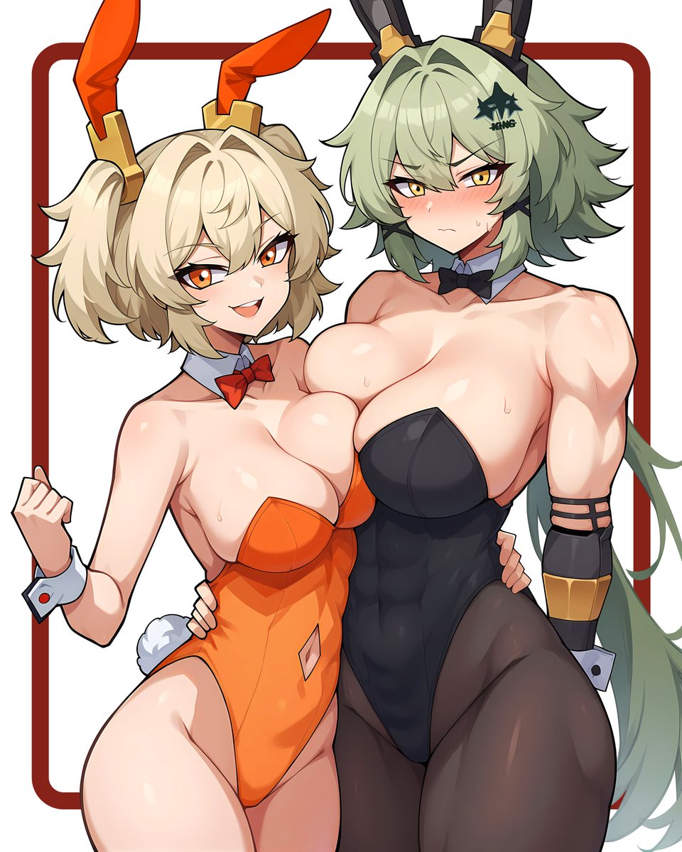 StableTomboy's tweet image. Burnice and Caesar, bunny girls
#ゼンゼロ #シーザー #zzzero
#CaesarKing #BurniceWhite #AI