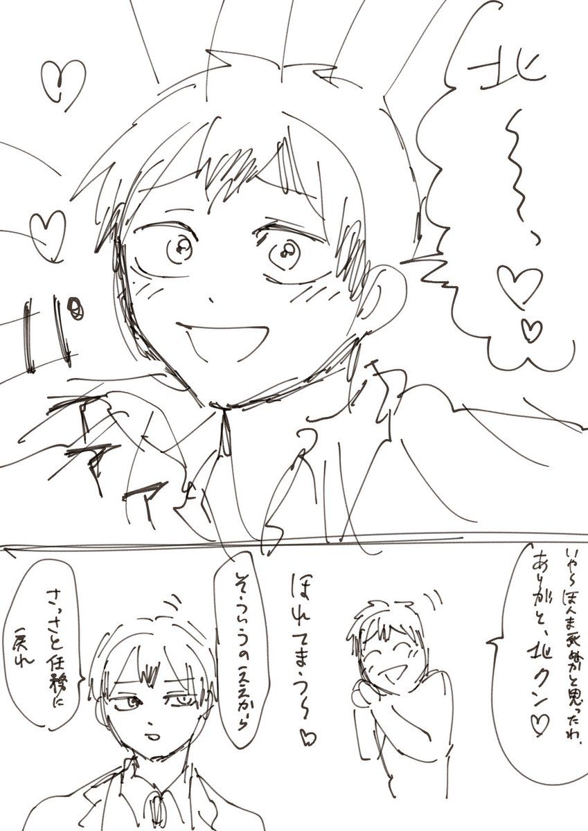 めっっっっっちゃ汚いけど描きたいところだけ
スパイ南ちゃんと北さんです 