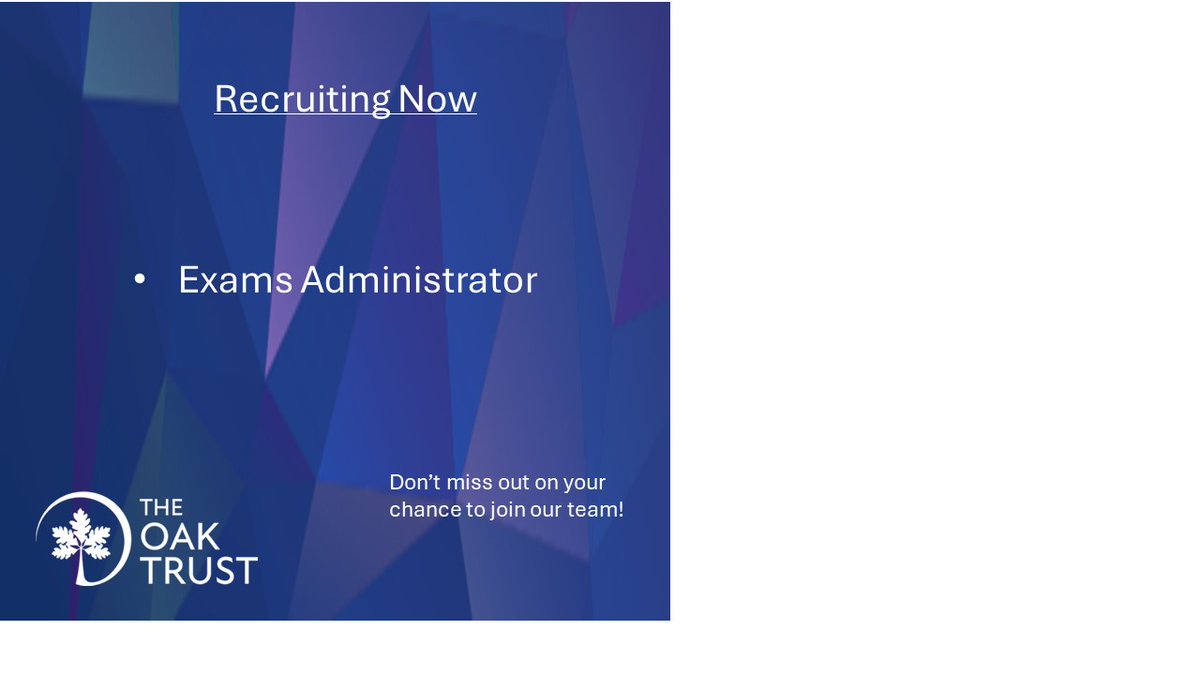 📝| Exams Administrator

North Chadderton School are currently looking to appoint an exciting new role of a dedicated Exams Administrator.

To find out more information, follow the link below,

lnkd.in/d66MdrHP

#jobs #recruitment #oldham #manchester #exams #administration