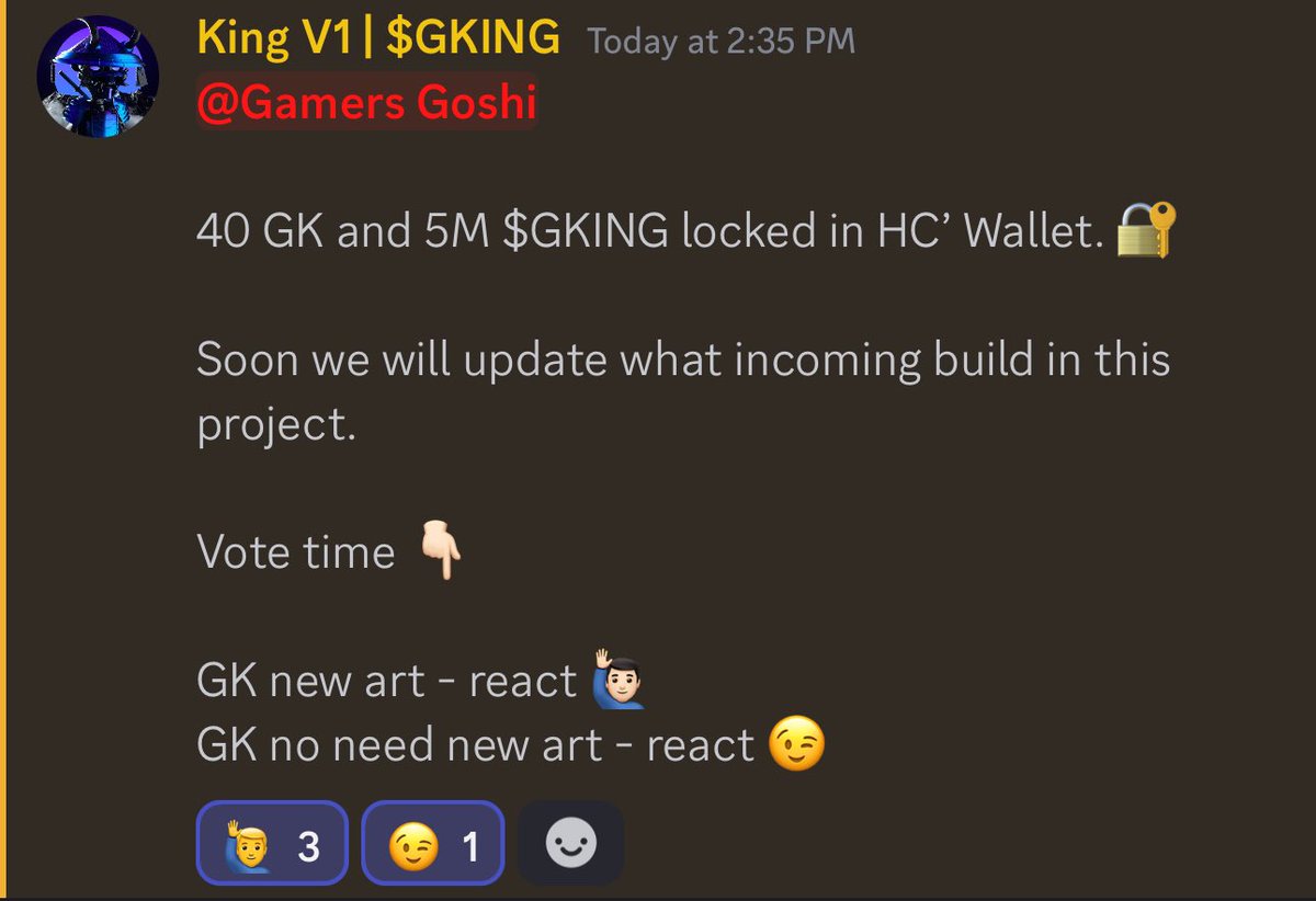Jump to our discord and vote

New art or not? 🤔