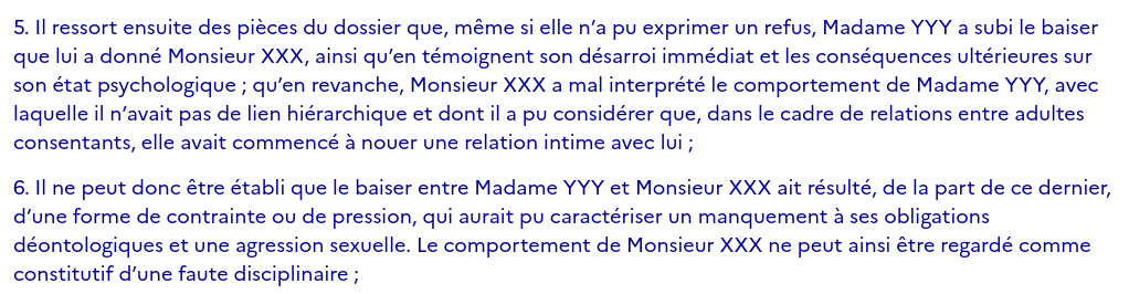 Donc un directeur d'études peut embrasser de force une doctorante, et ne risquer aucune sanction disciplinaire du moment qu'elle n'est pas inscrite dans le même établissement que lui ?
Pouvoir travailler sans risquer de violences sexistes et sexuelles reste un combat !