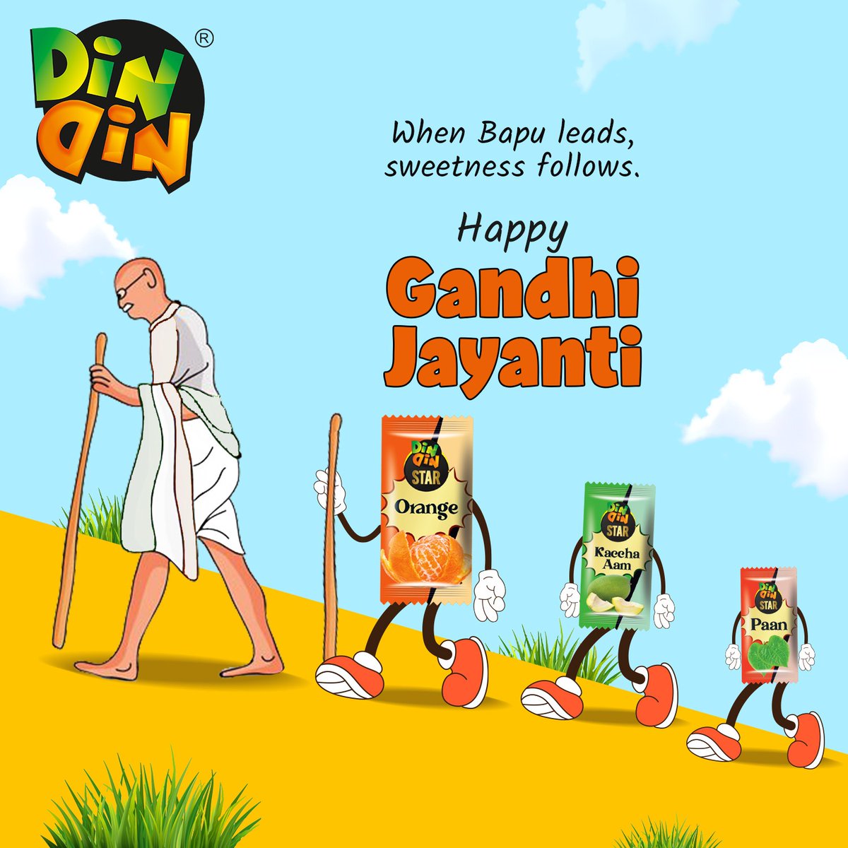 dindin_world's tweet photo. What's Gandhiji's sweet treat for the world?
Truth and nonviolence!

#GandhiJayanti2024 #MahatmaGandhi
#GandhianValues #PeaceAndNonViolence
#GandhiAndYouth #DinDin #Candy #Chocolate #Tasty
#Kids #NewCandies #ColourfulCandies https://t.co/zjcHKO9NKA