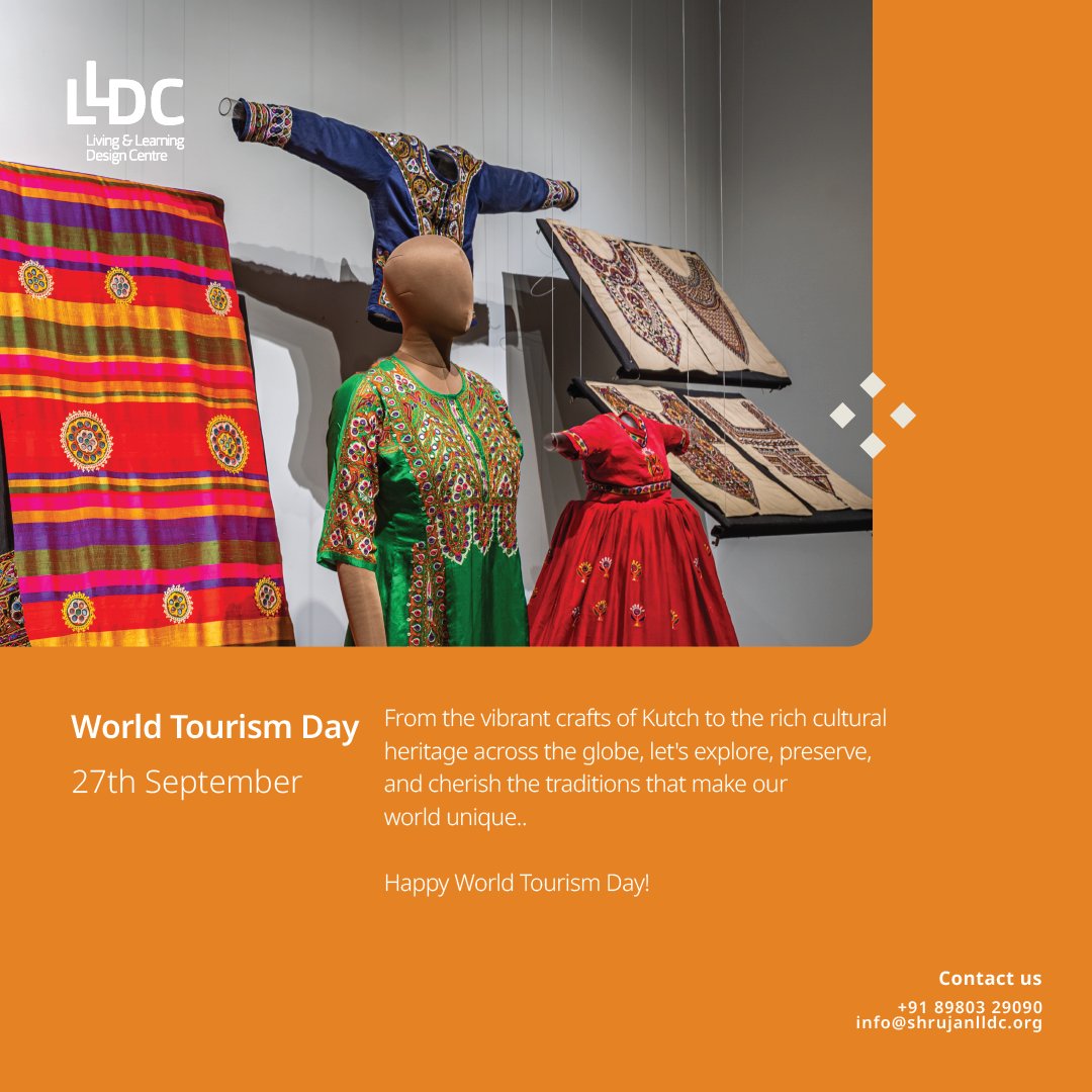 lldcshrujan's tweet photo. Celebrating the beauty of diversity this #WorldTourismDay 🌍From the vibrant crafts of Kutch to the rich cultural heritage across the globe, let's explore, preserve, and cherish the traditions that make our world unique. 
@tourismgoi 
@GujaratTourism  
#LLDCcraftmuseum
#SHRUJAN https://t.co/j8IZnJt90z