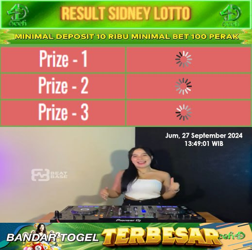 aceh4d's tweet photo. ๐ขLive Draw Sidney Lotto Aceh4d- Pengeluaran Result Togel Resmi Sidney Lotto Tercepat Hari Ini, Jumat 27 September 2024
๐ธ Tonton video siaran langsung ini di Facebook
https://t.co/9kFnY1xRDt
๐ธ Kick
https://t.co/0vcmxZC9ud
#angkakeramataceh4d #linkaceh4d #angkatogelaceh4d https://t.co/xKHgMfKRyi