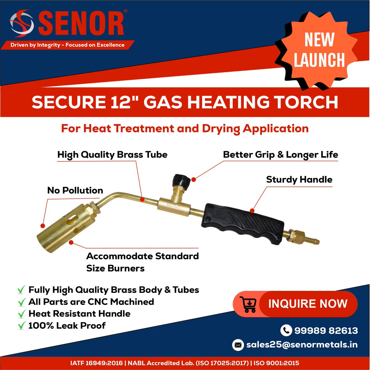 Senor_Metals's tweet photo. Unveiling - All-New 12" Gas Heating Torch
⚡Fully High-Quality Brass Body & Tubes
⚡CNC-Machined Parts
⚡Heat-Resistant Handle
⚡100% Leak-Proof
#senormetals #newarrival #newproductlaunch #12gasheatingtorch #heatingtorch #brassbody #cncmachined #heatresistanthandle #leakproof https://t.co/yGHkgtADJY