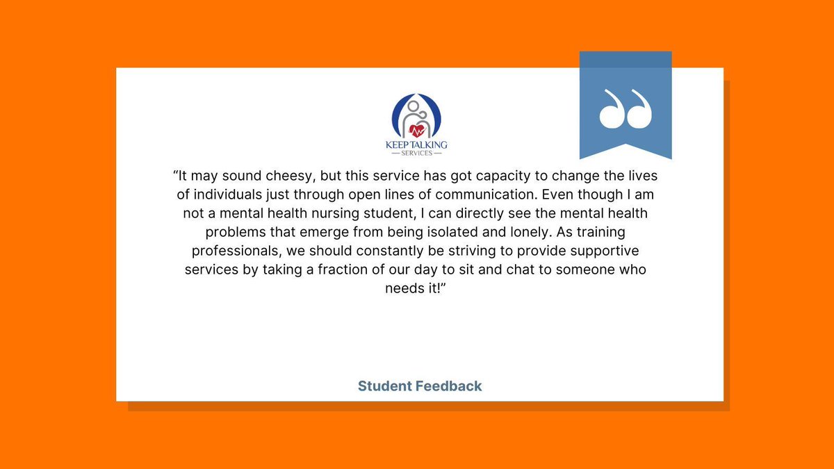 It's Feedback Friday! Some more beautiful feedback from one of our hard-working student volunteers. #feedback #student #love #keeptalking