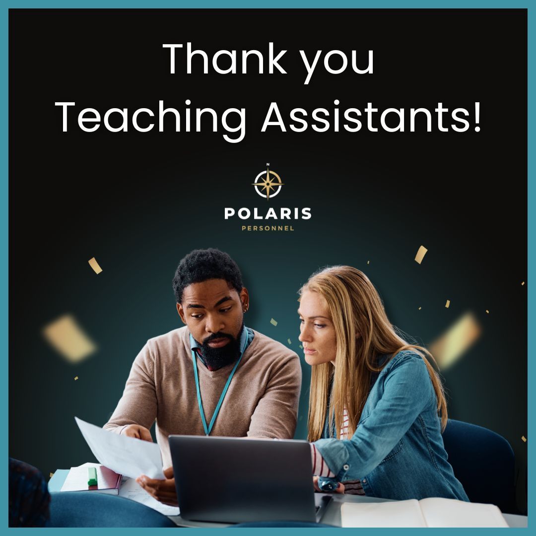 PolarisRecruit's tweet image. Teaching assistants are at the heart of our colleges, offering essential support to both students and teachers.

So, on National Teaching Assistant Awareness Day, join us in recognising their dedication and hard work!

#PolarisPersonnel #NavigatingYourNextMove