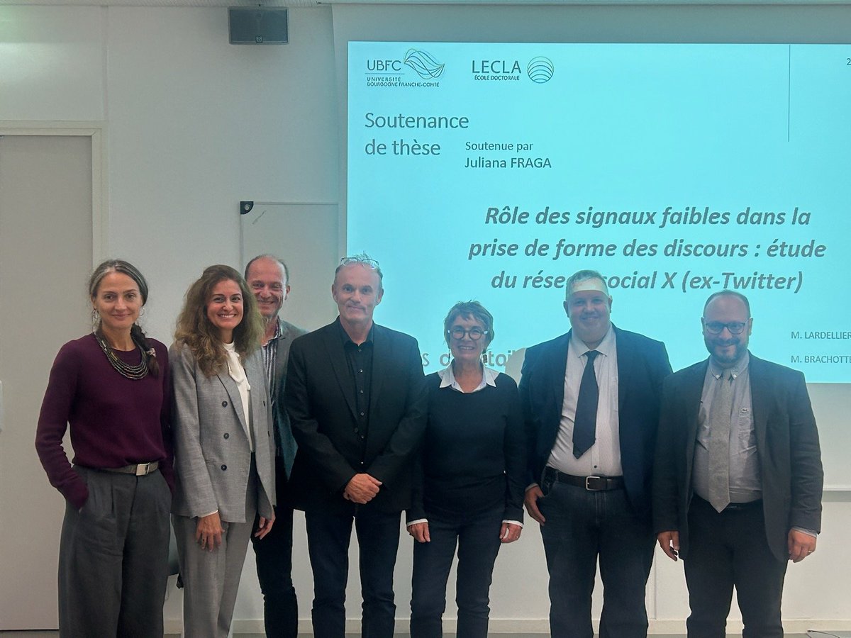 Cela a été un grand plaisir pour moi CHUS <a href="/UnivCathoOuest/">UCO</a> de siéger hier dans le jury de thèse de Juliana Fraga Neto codirigée par <a href="/LardellierP/">Pascal Lardellier</a> et <a href="/Gillesbrachotte/">Gilles Brachotte</a> <a href="/LaboCimeos/">Laboratoire Cimeos</a> @univbourgogne  aux côtés de <a href="/Eleni_Mour_/">Eleni Mouratidou</a> <a href="/anneparizot/">parizot anne</a>  et <a href="/samuelmayol/">Samuel MAYOL</a>