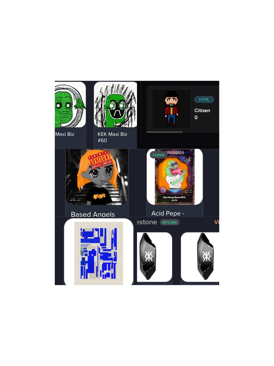 punk6861's tweet photo. Collectors collect!!!
@AeonsBTC @TheWizardsOfOrd @BitcoinFrogs @Bitcoin_Punks_ @inkonbtc @goosinals @BitcoinWhales_ @KekMaxiBiz @Mystic_Pepe @billyrestey @PMBbtc #bitmaps #prometheans #Runestones #citizen0 https://t.co/DZIpVlFlP9