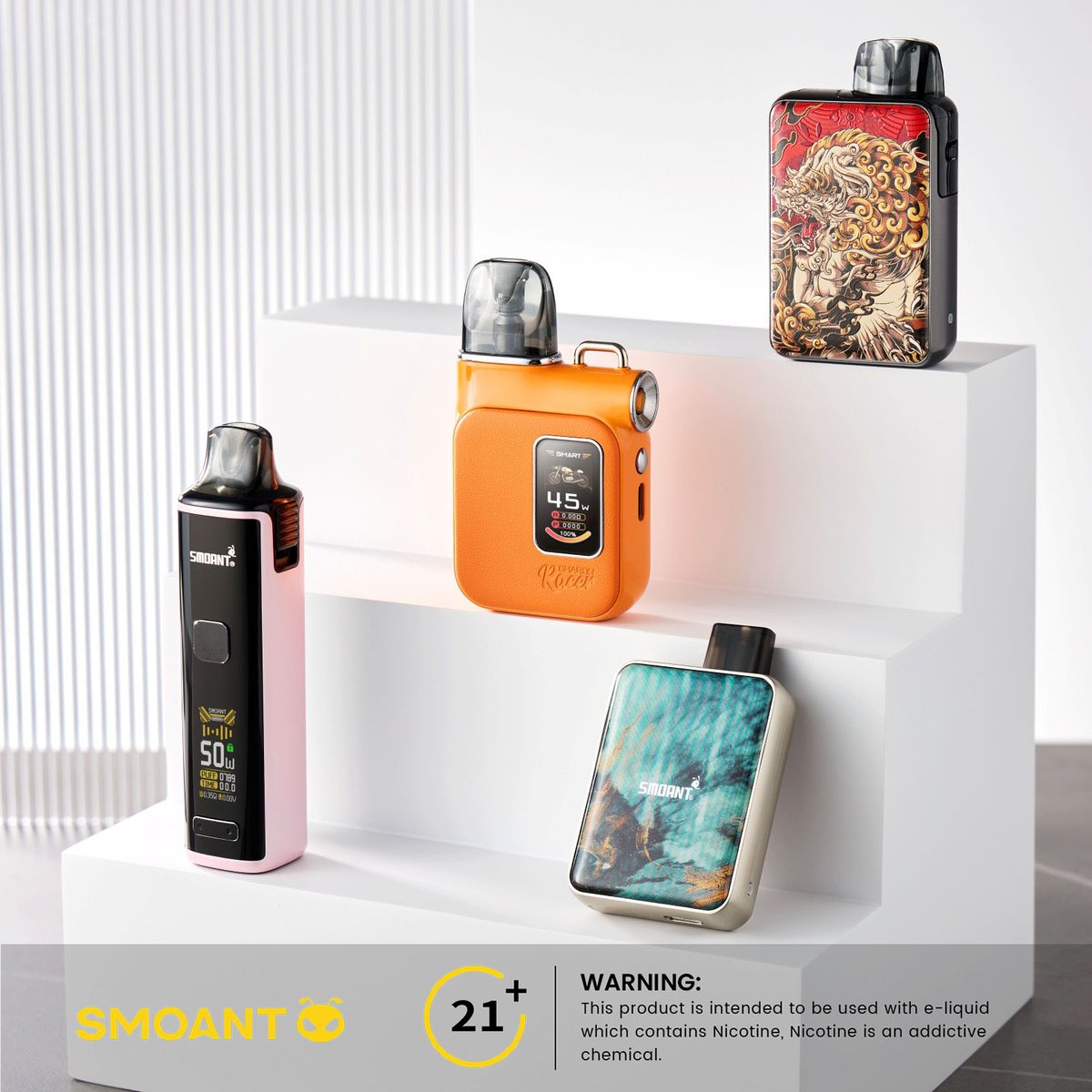 Smoant's tweet photo. The CHARON line continues to innovate, which style matches you better?😉
.⁣⁣⁣⁣⁣⁣⁣⁣⁣⁣⁣⁣⁣
.⁣⁣⁣⁣⁣⁣⁣⁣⁣⁣⁣⁣⁣
.⁣⁣⁣⁣⁣⁣⁣⁣⁣⁣⁣⁣⁣
⚠️Warning: This product is intended to be used with e-liquid which contains Nicotine, Nicotine is an addictive chemical. https://t.co/1ktEGLrFRJ