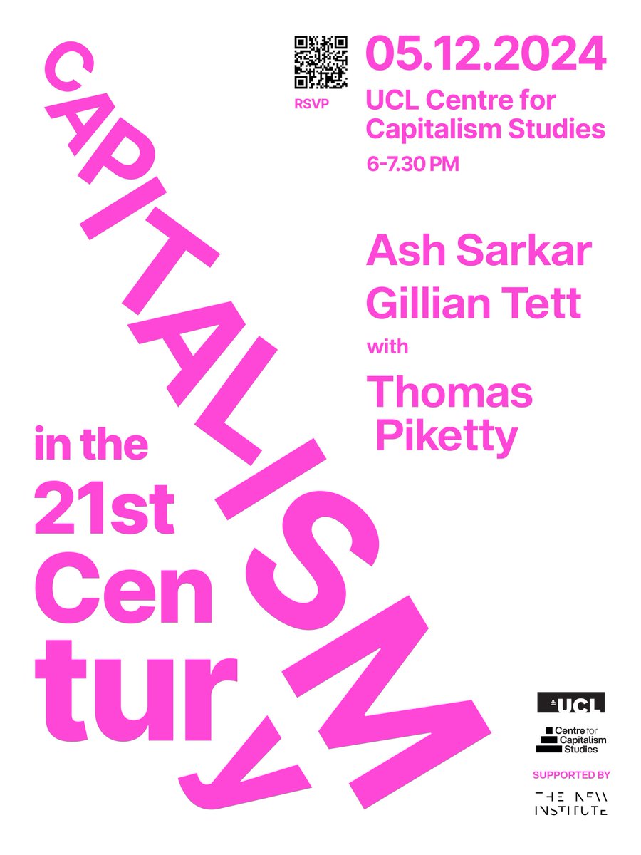 ucl_ccs's tweet image. 💸Will Capitalism survive the 21st Century? 💸

We are thrilled to present our Inaugural Annual Conversation: 

@gilliantett 
@AyoCaesar 
with
@PikettyWIL 

🗓️6-7.30pm, 5 Dec 2024
📍University College London 

Free &amp;amp; open to all - registration necessary: 
ucl.ac.uk/institute-of-a…
