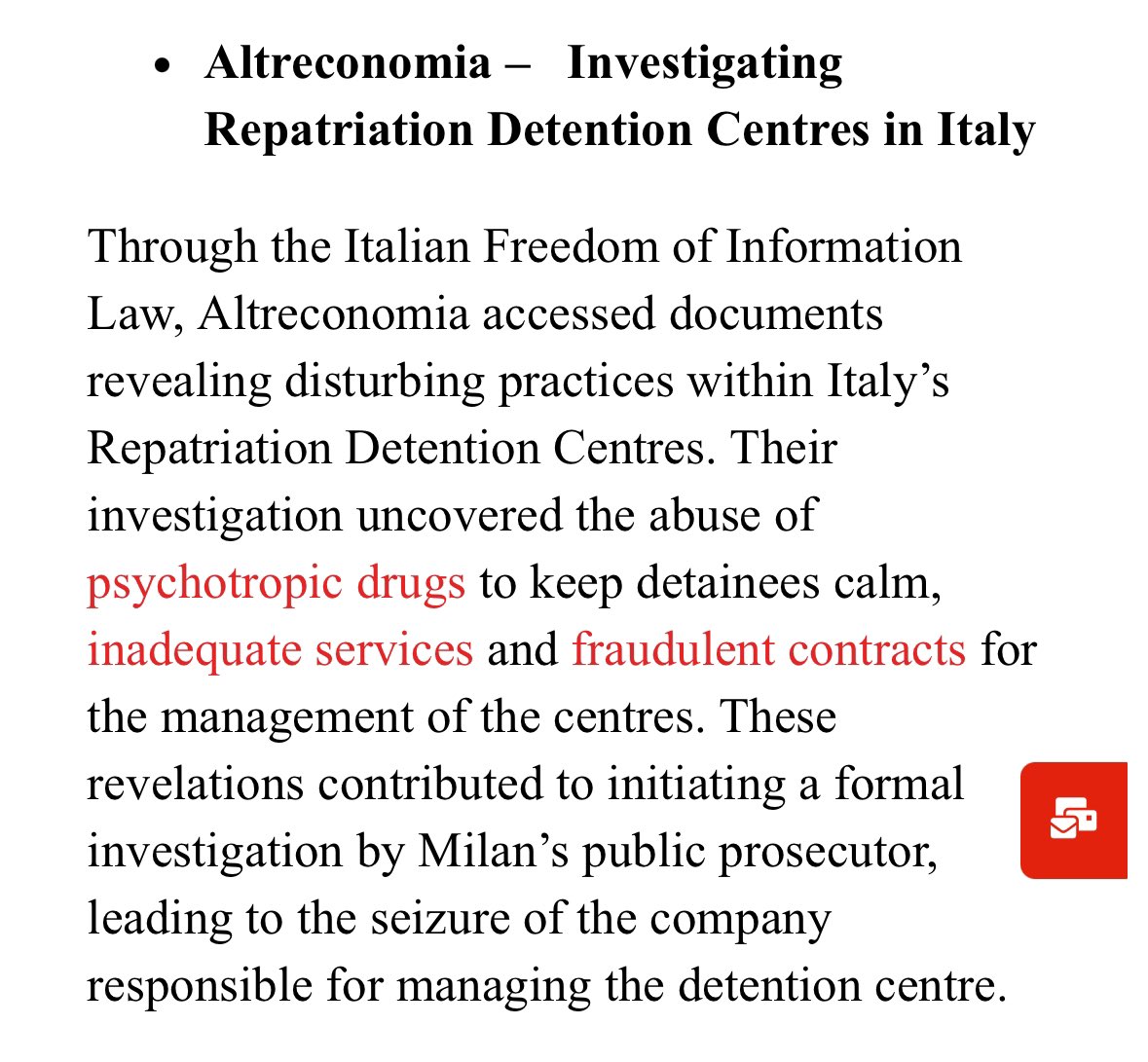 💥Le nostre inchieste sui Cpr italiani sono arriva in finale all’Access info impact award che premia chi ha utilizzato l'accesso civico per promuovere i diritti umani, la democrazia e gli sforzi contro la corruzione

👉🏻access-info.org/2024-09-23/fin…

<a href="/lorenzofigoni/">Lorenzo Figoni</a>