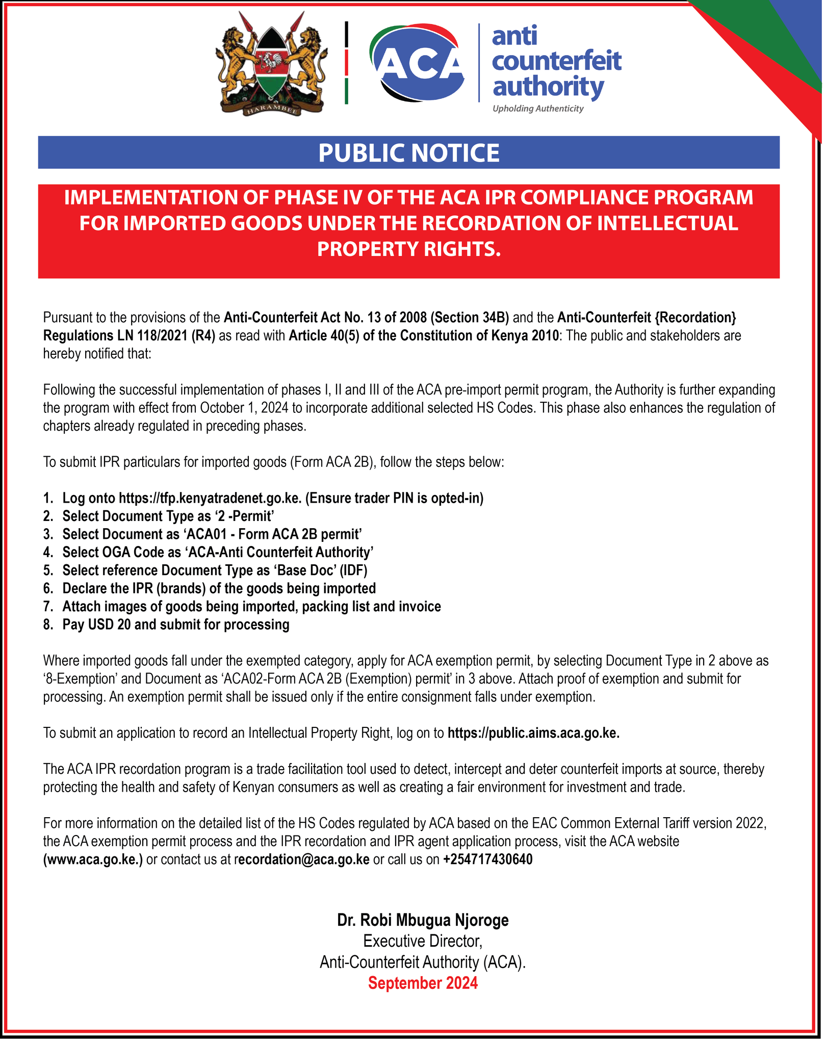 Anti-Counterfeit Authority on X: &ldquo;Starting October 1, 2024, the 