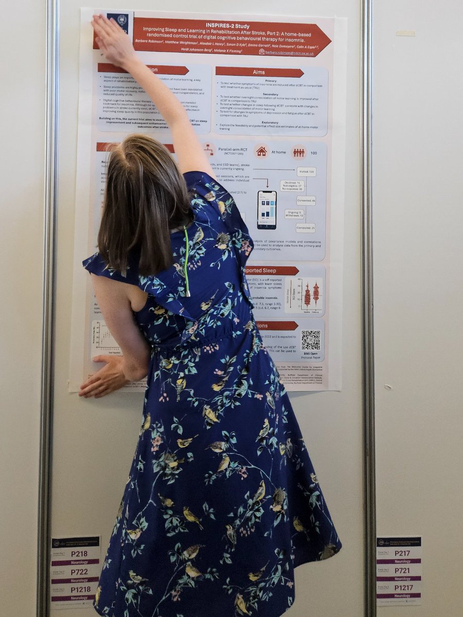📌 We've been putting up our posters for the last day of #SleepEurope2024 

🛌 Today we have Barbara presenting on using CBT-I in a stroke population! 

#️⃣ Find her at P1218

#ESRS