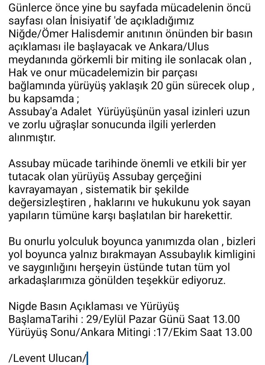 BÜYÜK ASSUBAY AİLESİNE 
#AstsubayaAdaletYürüyüşü