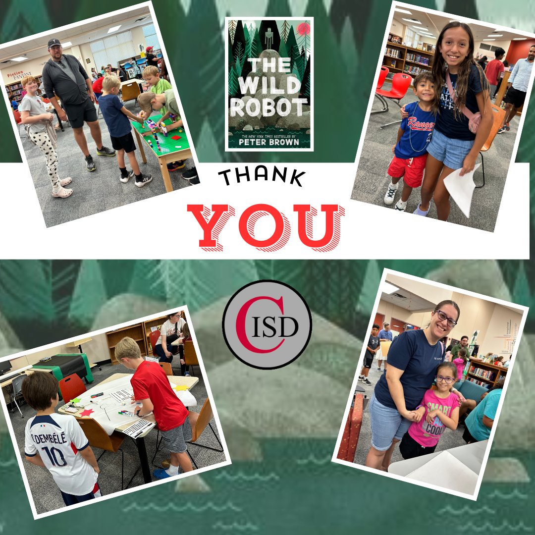 wilsonreads's tweet photo. Thank you @gowilsonrangers for attending The Wild Robot Program last night! Such a wonderful turn out! Thank you @CMSNLibrary for hosting. #CISDreads
#CISDLib #feederreaders https://t.co/25Ji7v3Esq