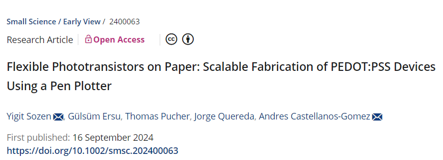 Andres_2DMat's tweet image. 7/7🔗 Check out the full paper here: onlinelibrary.wiley.com/doi/full/10.10…. Excited to see how this work can inspire further advancements in flexible and biodegradable electronics! Thanks to my co-authors Yigit, Gülsüm, Thomas and Jorge! @2D_foundry, @icmm_csic #Research #FlexibleTech