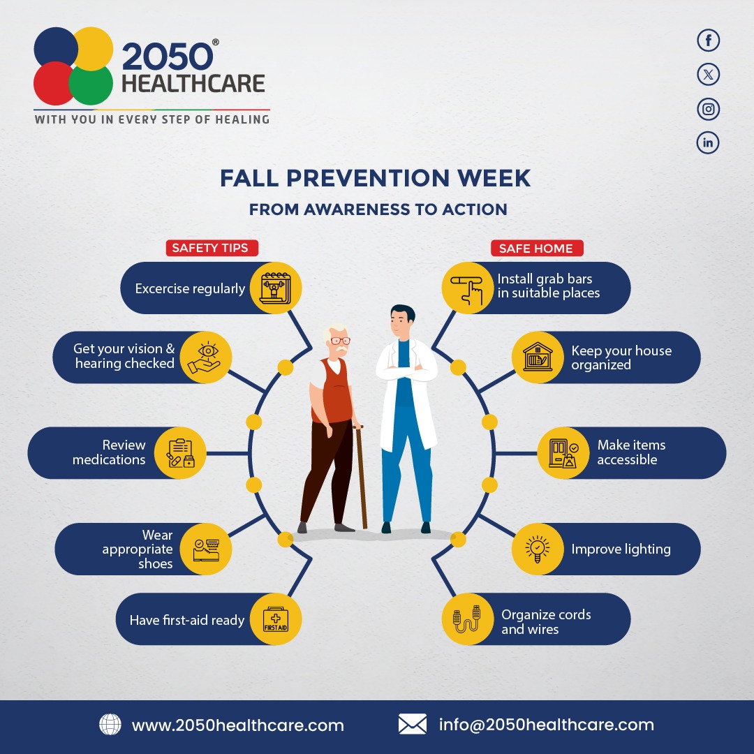 2050_healthcare's tweet image. From awareness to action, let us pave the path to be safe and sound in this Fall Prevention Week.

#FallPreventionWeek #PreventFalls #SafetyFirst #FallRiskAwareness #HealthyAging #ElderSafety #CommunityCare #FallPrevention #ProtectYourself #2050Healthcare