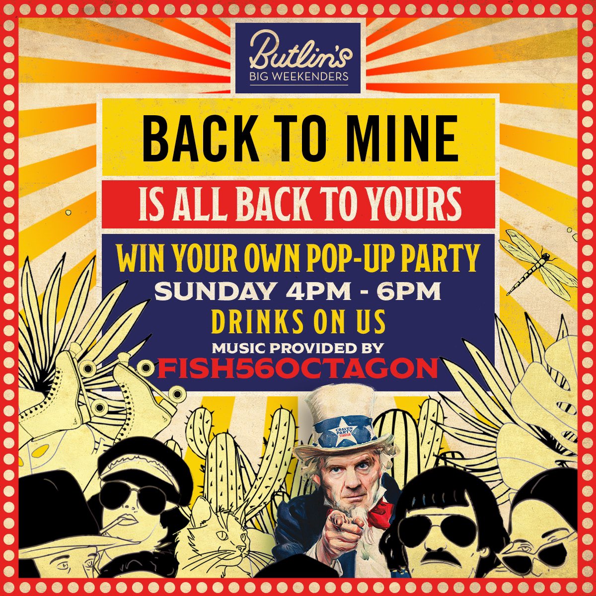 AllBackToMineH's tweet photo. If you're booked for our weekender, you could win your own #BackToMine pop-up party with #Fish56Octagon and drinks on us.
To enter, the person who made the booking for your group (Lead Booker!) needs to sign up via the Butlin’s website. https://t.co/90er2OzY5l https://t.co/xxE8AycPwX