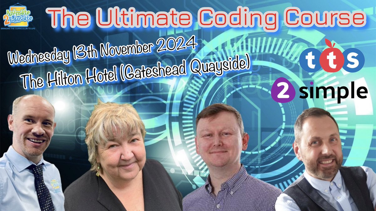 Martin Bailey (@animate2educate) on Twitter photo The Ultimate Coding Course,' will take place at The Hilton Hotel on Gateshead Quayside on Wednesday, 13th November 2024.
Joining me at this event will be the internationally acclaimed <a href="/caroljallen/">Carol Allen</a> , <a href="/stevebunce/">Steve Bunce</a> , and Julian Wood <a href="/Ideas_Factory/">Julian S Wood</a> . They will provide all delegates The Ultimate Coding Course,' will take place at The Hilton Hotel on Gateshead Quayside on Wednesday, 13th November 2024.
Joining me at this event will be the internationally acclaimed <a href="/caroljallen/">Carol Allen</a> , <a href="/stevebunce/">Steve Bunce</a> , and Julian Wood <a href="/Ideas_Factory/">Julian S Wood</a> . They will provide all delegates