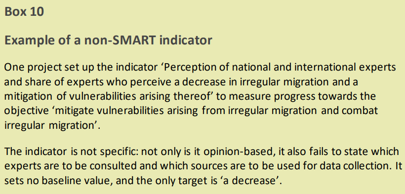 A reminder to be very careful with your logframes, you don't want to end up being Box 10 of the ECA report.