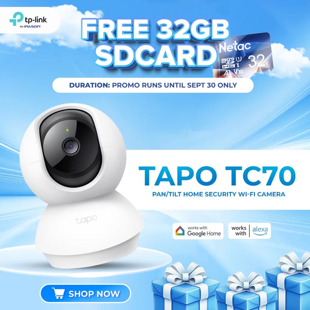 Bryanreyes02's tweet photo. Check out TP-Link Tapo TC70 2MP 360 PanTilt Indoor IP Camera Night Vision Motion Detection Two-Way Audio for ₱599 - ₱1,419. Get it on Shopee now! https://t.co/Th0rL43OHe https://t.co/MVOoqrW1Dc