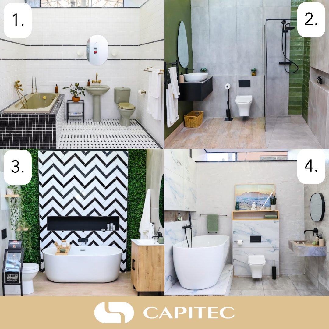 MyDesignRulesTV's tweet image. 🚨 Don't miss your chance to WIN R5 000 from @CapitecBanksa! 🚨 💰✨ 
RT this post &amp;amp; tell us which bathroom from the CTM Challenge was your favourite. Be sure to include #MyDesignRules &amp;amp; #Capitec to enter! 🎉 
Competition closes on 13 Oct, T's&amp;amp;C's apply bit.ly/3XzSe2I