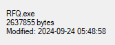 c_APT_ure's tweet photo. #MalwareChallenge
Password protected #malware ZIP attach with unknown password.  

Who can provide the password or EXE sample?  

ZIP sample provided here:
https://t.co/b7bgW9gcaa

RFQ.exe
2637855 bytes
Date: 2024-09-24 05:48:58 https://t.co/J9WxLgPc6D