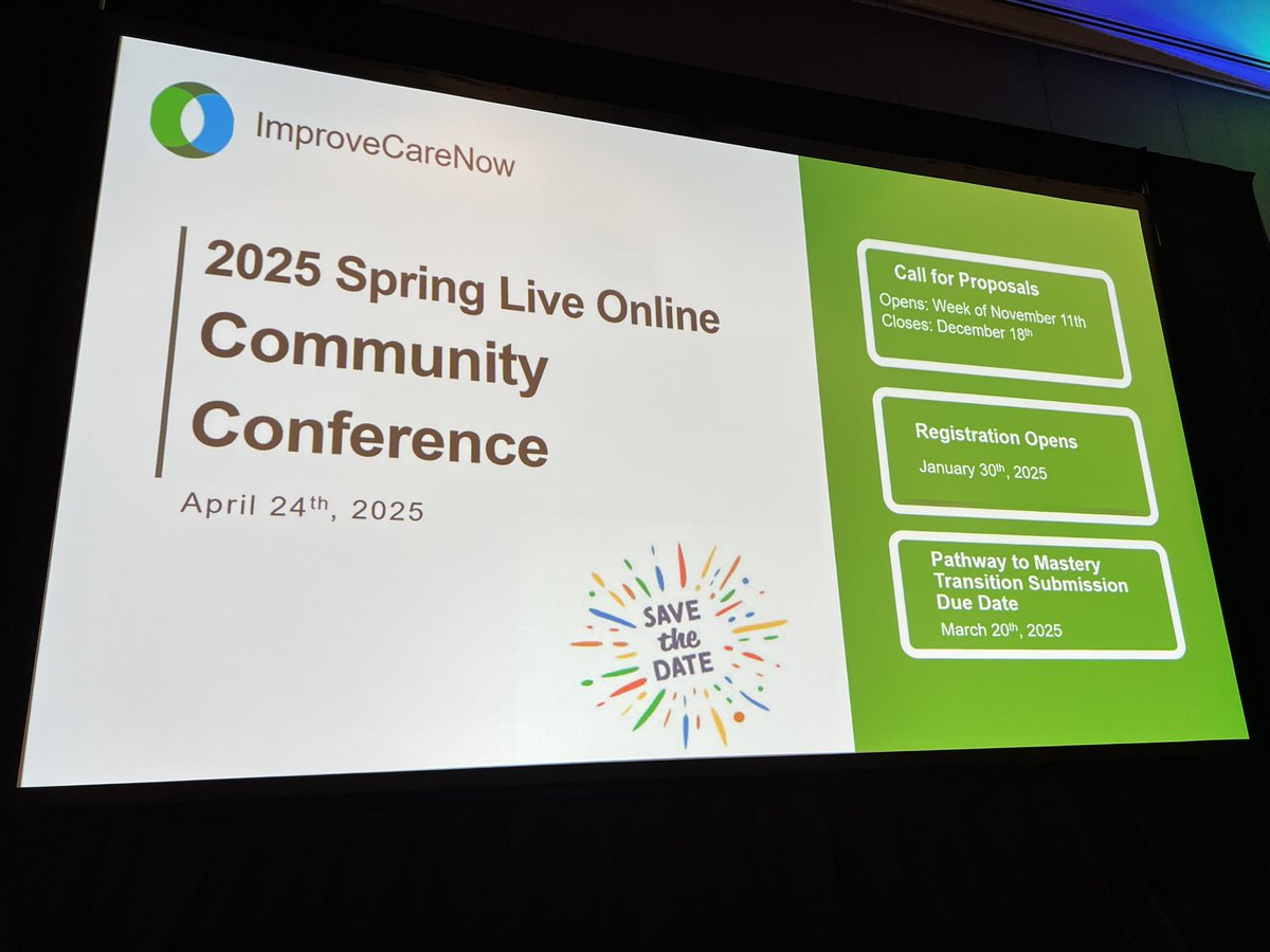 Save the date for the next <a href="/ImproveCareNow/">ImproveCareNow™</a> conference! 💙💚 #ICNCC24F