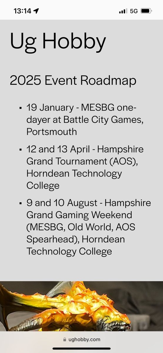 Ug hobby events coming up in 2025…

<a href="/WayneKemp13/">Wayne Kemp</a> <a href="/Troggmeta/">Trogg</a> <a href="/WarhammerGC/">Warhammergamesclub</a>