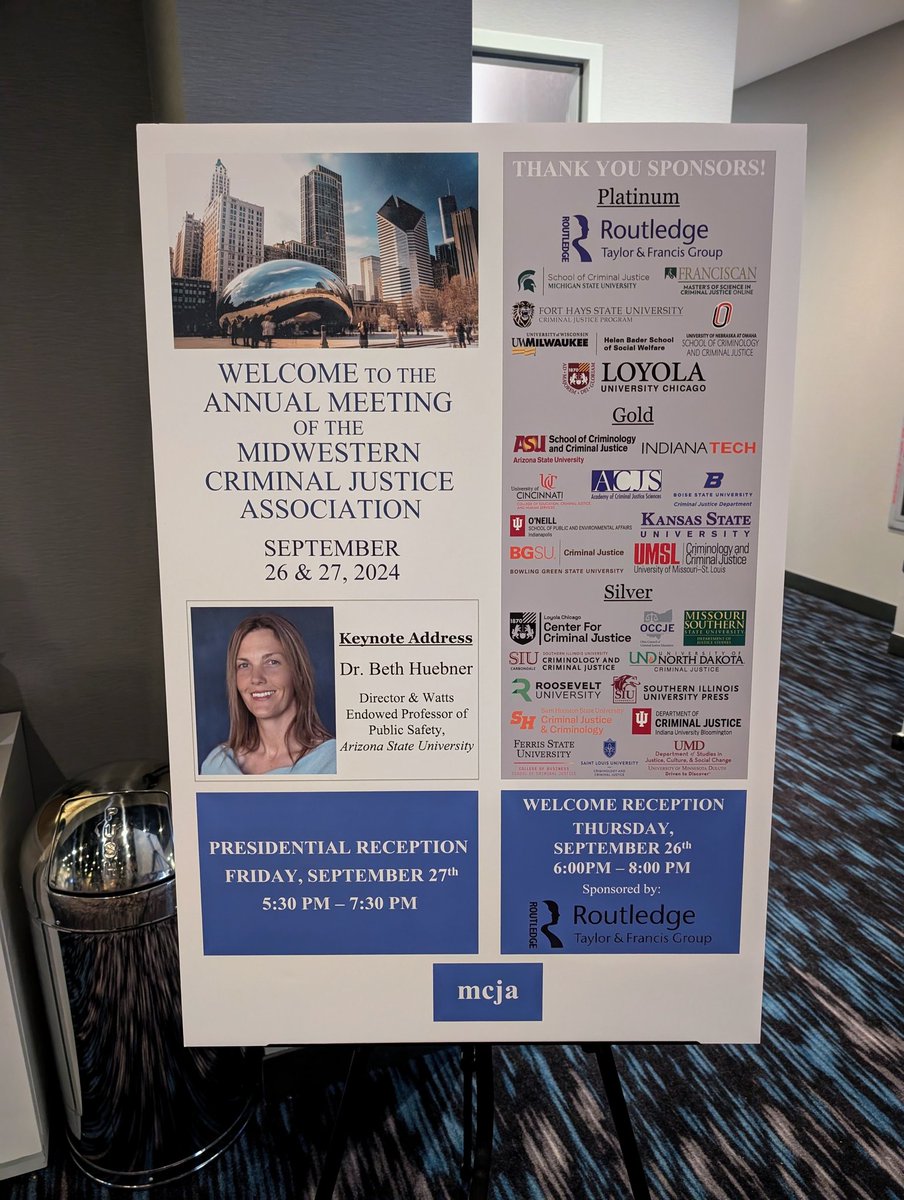 MidwesternCJA's tweet photo. Thank you to our Dr. Beth Huebner (@bethtris, Director & Watts Professor @ASUCrimJustice) for our amazing keynote for #MCJA2024!! https://t.co/2ReZEYhypz