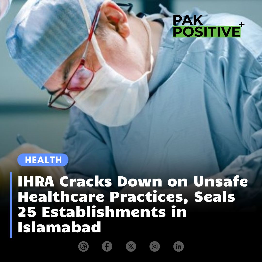 PakPositive_'s tweet image. IHRA Cracks Down on Unsafe Healthcare Practices, Seals 25 Establishments in Islamabad

FOR MORE INFO VISIT OUR WEBSITE
pakpositive.pk/ihra-cracks-do…

#HealthcareSafety #IHRA #PatientProtection #PublicHealth  #HIVPrevention #HepatitisAwareness #AMR #SafeHealthcare #PakPositive