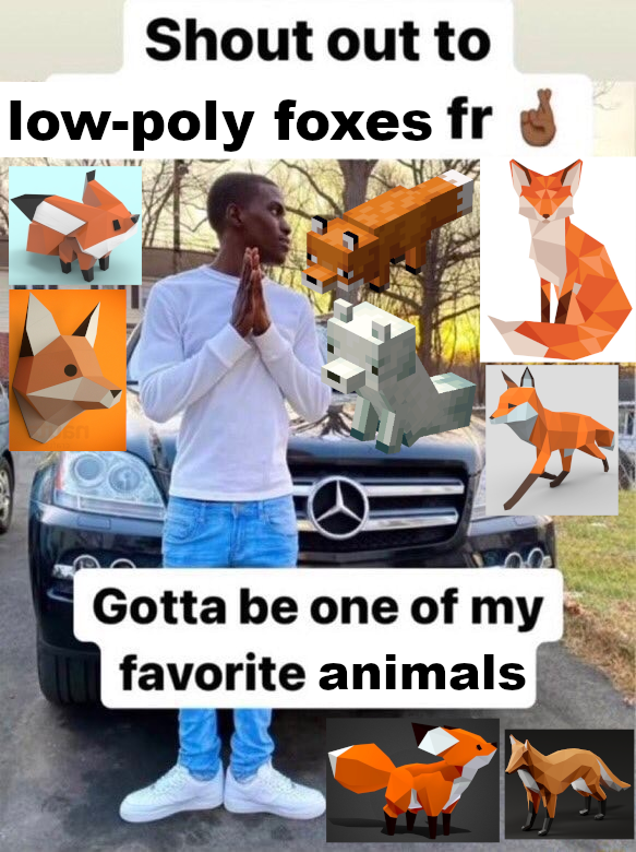 RealKeyFox's tweet image. Low-poly foxes. Great animals. #fox #polygon #3d #lowpoly #animal #vulpine #minecraft