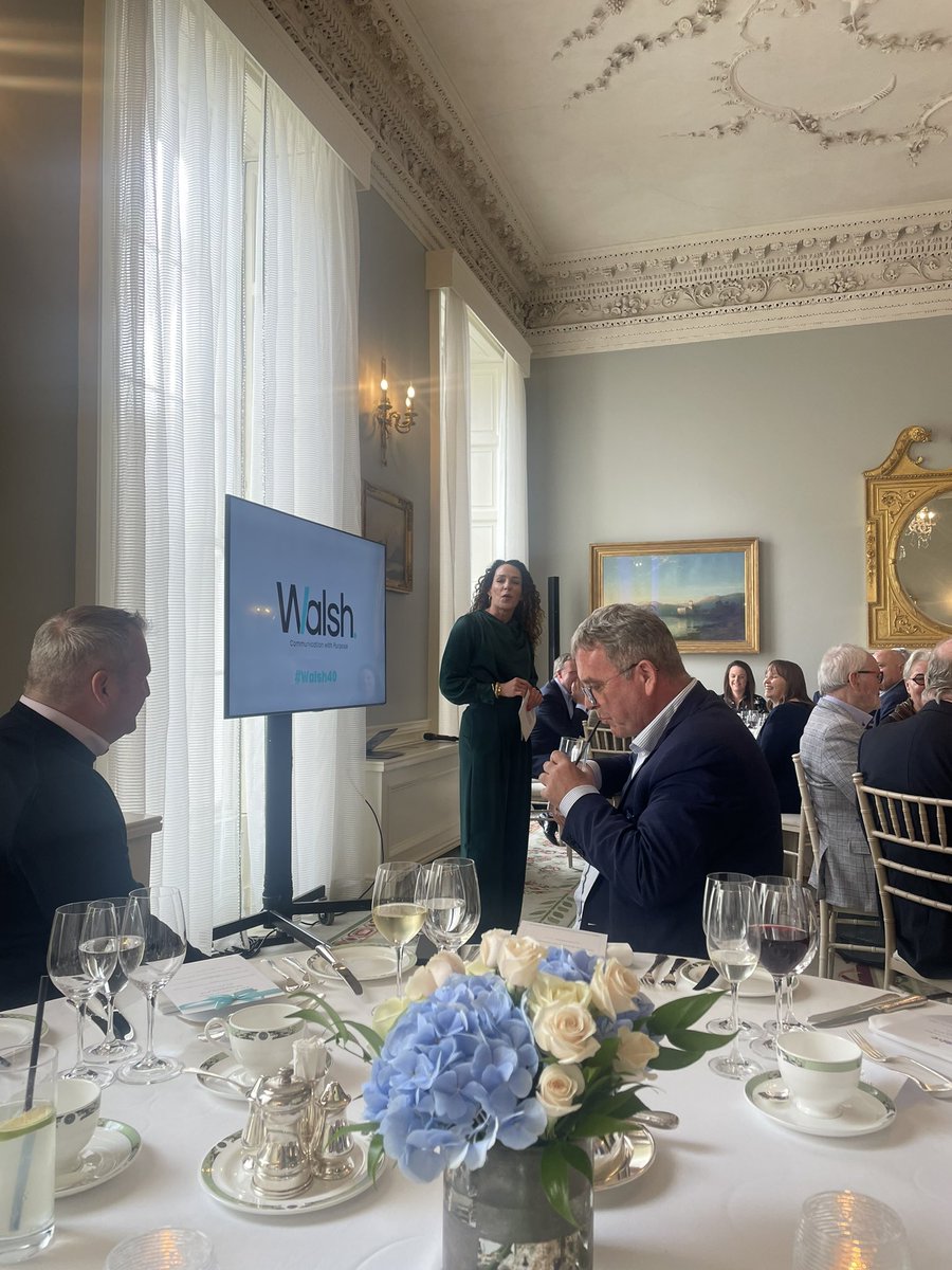 Excited to be at <a href="/MerrionHotel/">The Merrion Hotel</a> with <a href="/WalshPRireland/">Walsh</a> to celebrate their 40th Anniversary.  The team <a href="/CancerFundChild/">Cancer Fund for Children</a> has loved working with Walsh PR over the past few years helping to raise vital awareness and communicate with purpose 💛
