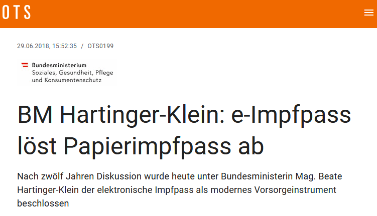 <a href="/FPOE_TV/">FPÖ</a> Den e-Impfpass habt Ihr ja selbst 2018 beschlossen, Ihr Lustigen.
