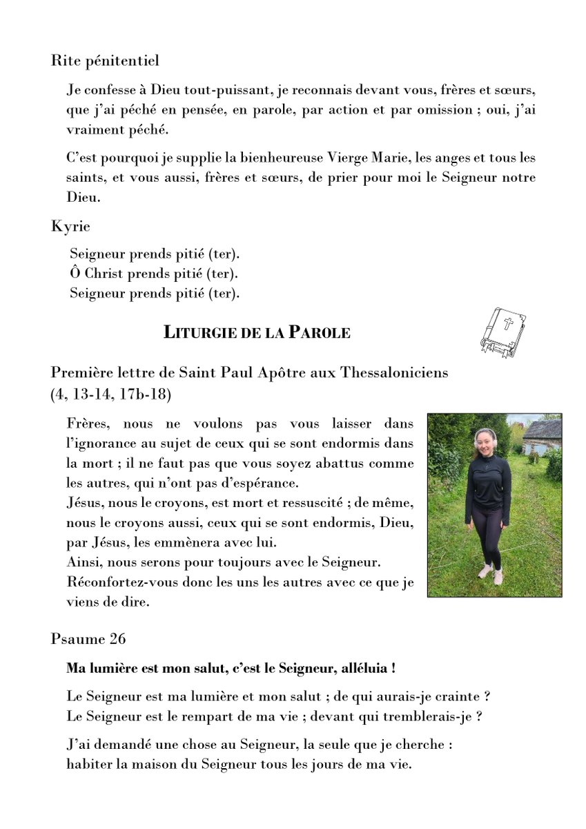 Pour ceux qui ne pouvaient pas être présents en personne mais souhaitent répondre à l'invitation de la famille de #Philippine de l'accompagner par leur prière, voici le livret de messe de ses obsèques (1/4)