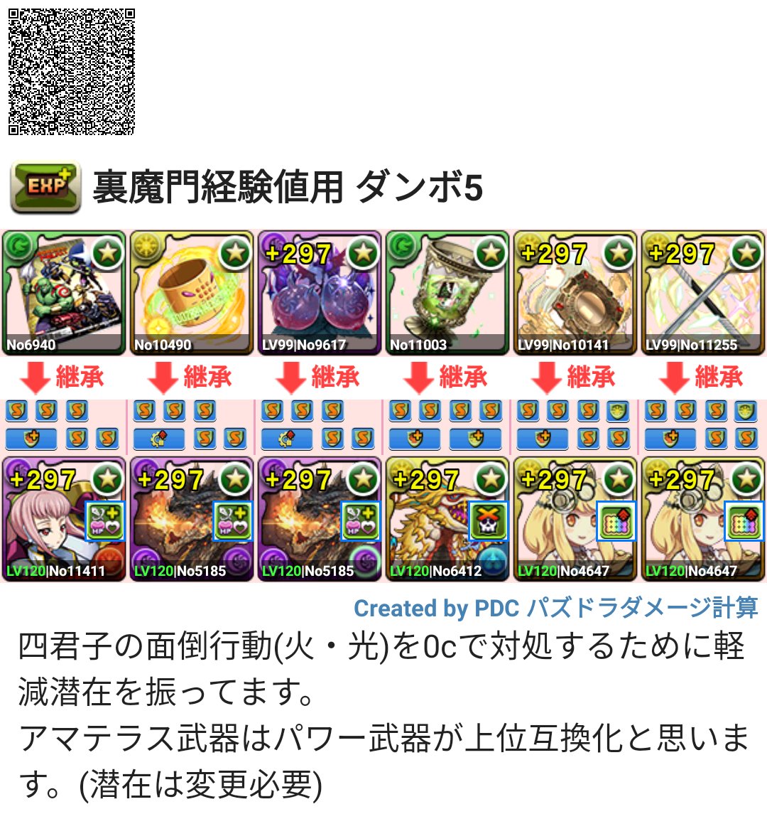 1_keter's tweet photo. 久々に周回編成を考えたので。
ミラボレアスループでボスはスキル処理の編成���す。
他のダンジョンはピトー武器とか学生カミラ無かったりと厳しかったので裏魔門周回です。
#パズドラ
#裏魔門
#周回編成 https://t.co/HsaSy0EwR1