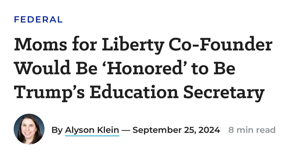 joshcowenMI's tweet photo. Raise your hand if you want Moms for Liberty to run US education policy 🤦‍♂️

#Project2025 
(Via @educationweek )
https://t.co/efLWyrgv6H https://t.co/bgOfZcevpN