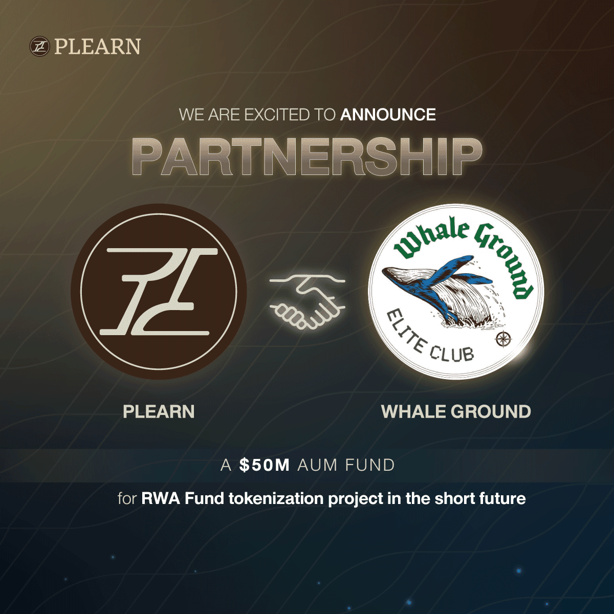 🐋 🤝🏻 Plearn announces a strategic partnership with Whale Ground to develop a groundbreaking RWA project that will transform the investment landscape! 🌍 Once completed, we will emerge as one of the top RWA projects globally regarding AUM.
#Plearn #PLN #RWA #Crypto #Blockchain