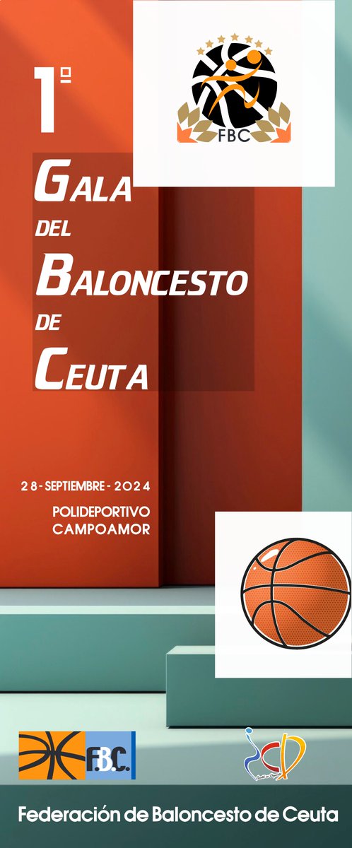 🎉🏀 ¡La FBC celebra la Gala del Baloncesto Ceutí! 🏆✨

📅 28/09
🕖 19:00 h
📍 Polideportivo Antonio Campoamor
Ven a celebrar y premiar a los que hacen grande el baloncesto en Ceuta. ¡Contaremos con José María Gavalda y Javier Almansa! 🙌

#FBC #Baloncesto #GalaFBC #Ceuta