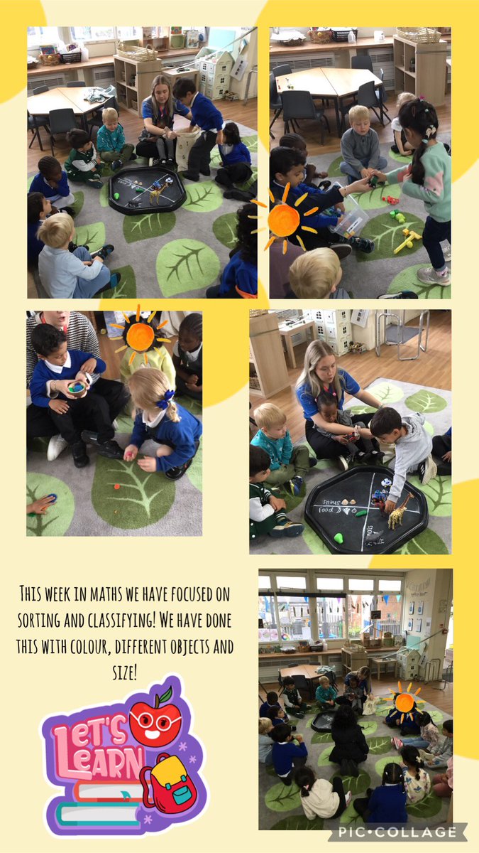 This week in maths we have been focusing on sorting and classifying different objects! We have sorted them by colour and size. As well as classifying objects based on what they are 🦒🚘🐚🍏🧡🩵❤️💚💜💙💛🌈
Please ask us to show you how we use our ‘Maths brains’ at home 🌈⭐️
