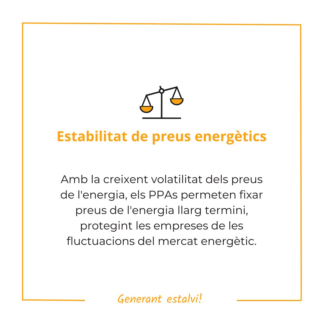 WATTENERGIA's tweet photo. Amb l'alça de costos energètics i la urgència per la sostenibilitat, els PPAs són la solució ideal per a empreses.Un #PPA és un contracte que et permet accedir a energia verda a menor cost, sense inversió inicial Llest per a transformar la teva estratègia? https://t.co/cFS8xPNT8K