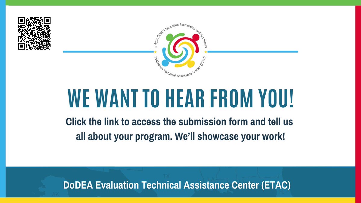 DoDEA ETAC (@dodeagrants) on Twitter photo DoDEA grantees! Don’t forget to share your program’s highlights & promising practices through our form here: bit.ly/3WHiEA9.  
We can’t wait to shout out your amazing work! DoDEA grantees! Don’t forget to share your program’s highlights & promising practices through our form here: bit.ly/3WHiEA9.  
We can’t wait to shout out your amazing work!