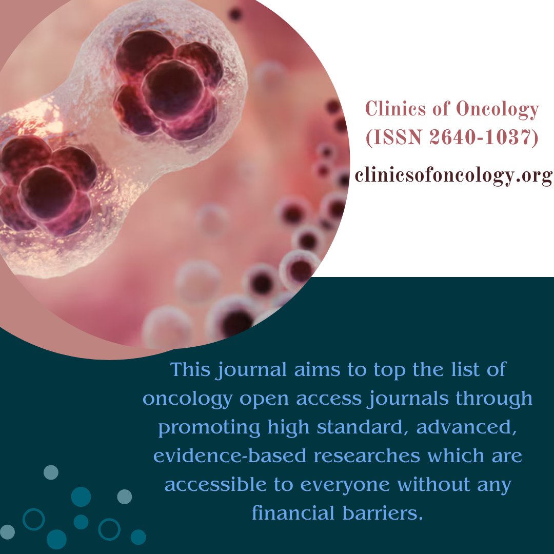 clinofonco's tweet photo. Clinics of Oncology
ISSN 2640-1037
Impact Factor: 2.794*

Please go through this submission link:
https://t.co/c6djUVujZK https://t.co/cPlp5kQmlb