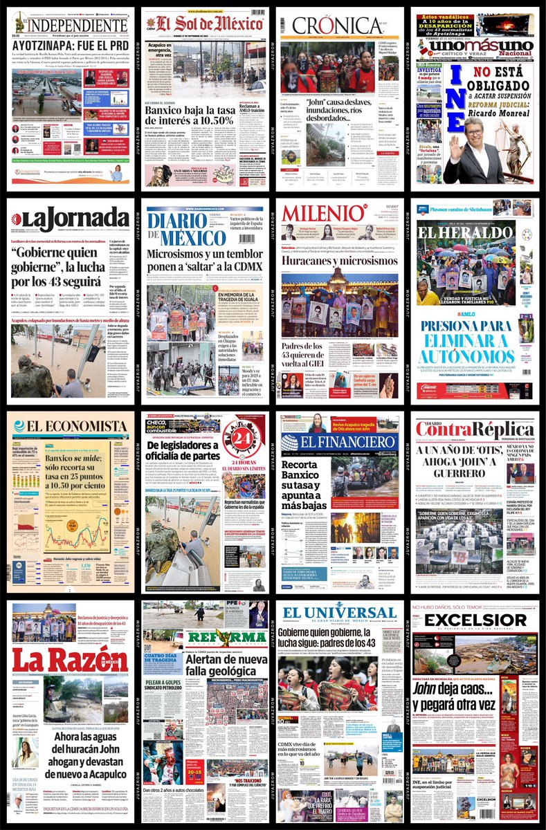 #PrimerasPlanas 
📰☕️ 🇲🇽de los diarios impresos del País hoy #27Septiembre   #FelizJuevesATodos   <a href="/dreyesmty/">Daniel Reyes</a> <a href="/MalenaRA/">María Elena R-A</a> 
<a href="/ReporteroUrban/">Reportero Urbano</a>  <a href="/LoQuePasaEnNL/">@QuePasaEnNL ®️</a> <a href="/QuePasaEnSN/">#LoQuePasaEnSN®️DM Abierto</a> <a href="/Apodaca_News/">APODACA NEWS</a> <a href="/ComunidadMTY/">Comunidad Monterrey</a> <a href="/raytep/">raytep</a> #Noticias #Monterrey #NuevoLeón #News #Mexico #USA