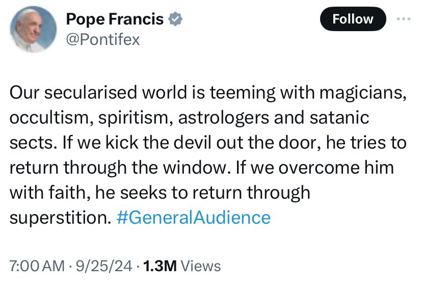 YOU GUYS, I think the Pope just subtweeted me!