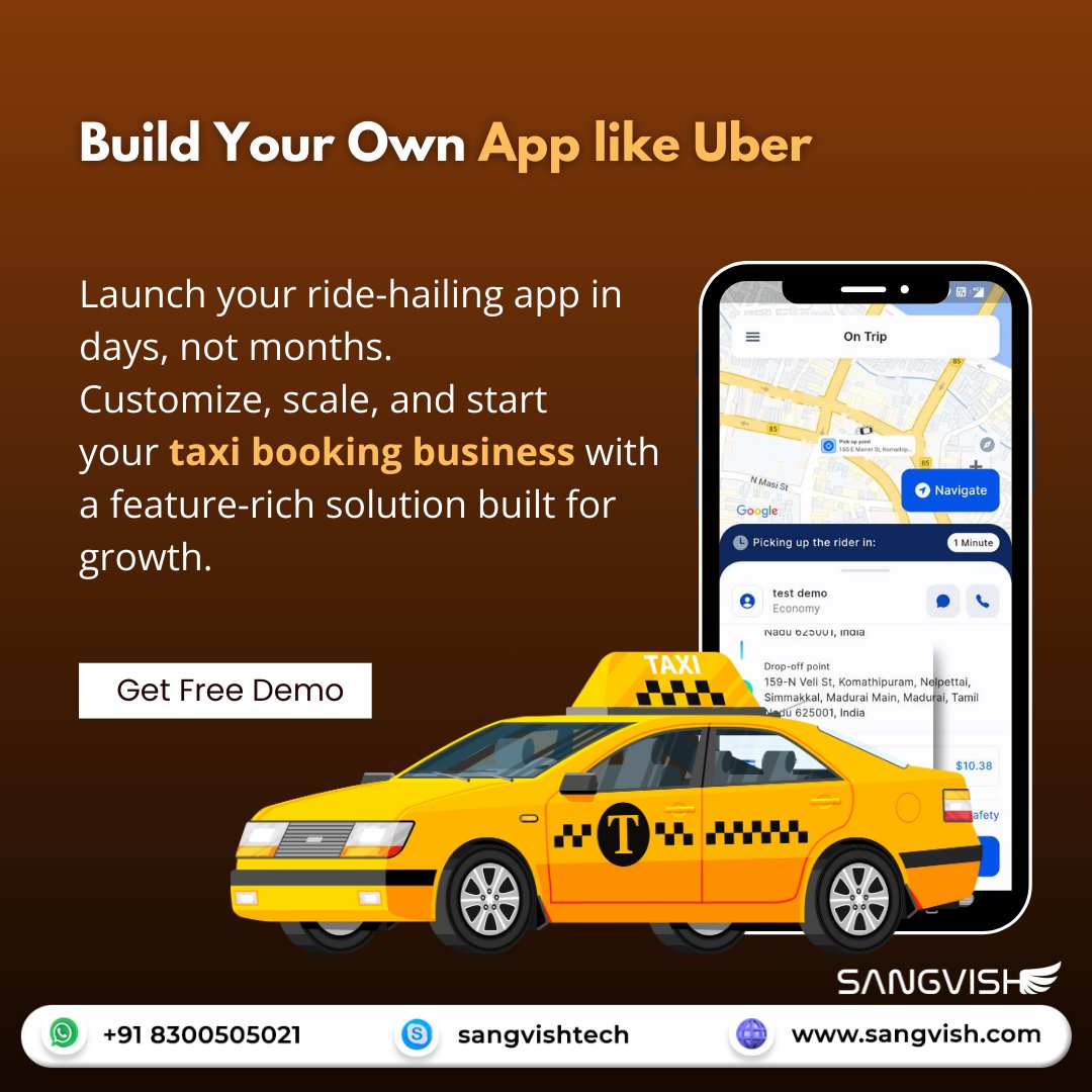 SangVishTech's tweet image. Launch your own ride-hailing app with our Uber Clone! Fast, easy, and ready to go. Start your business today!
Visit: sangvish.com/uber-clone/
#uberclone #uberclonescript #taxibookingscript #sangvish #business #startups