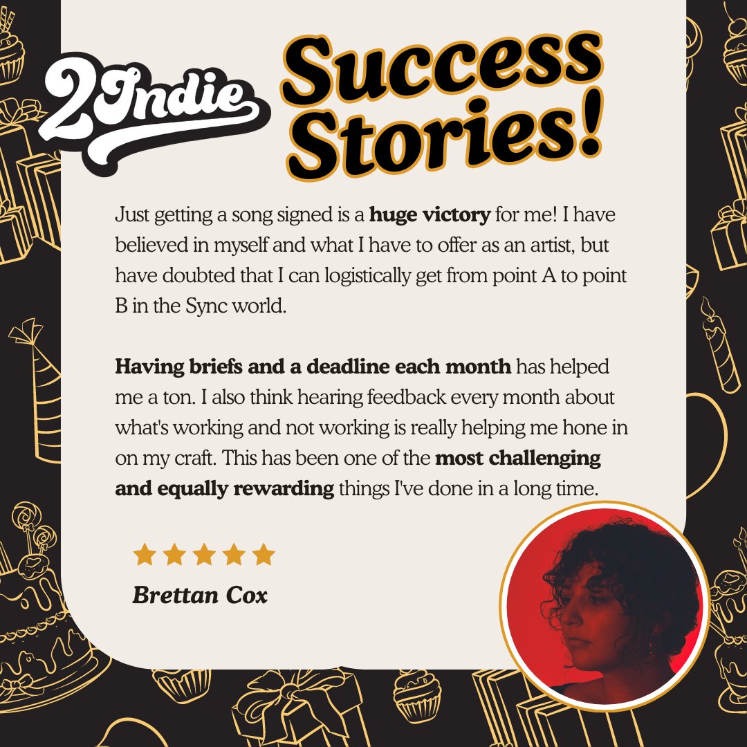 🎶 Sync Success Spotlight 🎶
We’re so proud to share another amazing victory from one of our Sync Society members! 🌟
💥 If you're ready to take your music to the next level, just like Brettan Cox, Sync Society is here to guide you! 
Check us out - 2indie.com/syncsociety