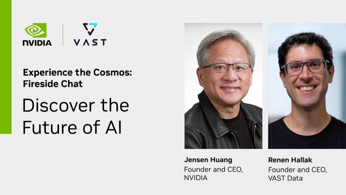 On October 1, NVIDIA CEO Jensen Huang will join <a href="/VAST_Data/">VΛST Data</a> CEO Renen Hallak at the Experience the Cosmos event to discuss the future of #AI in the enterprise. Register now and save the date.  bit.ly/3TIBlS8
